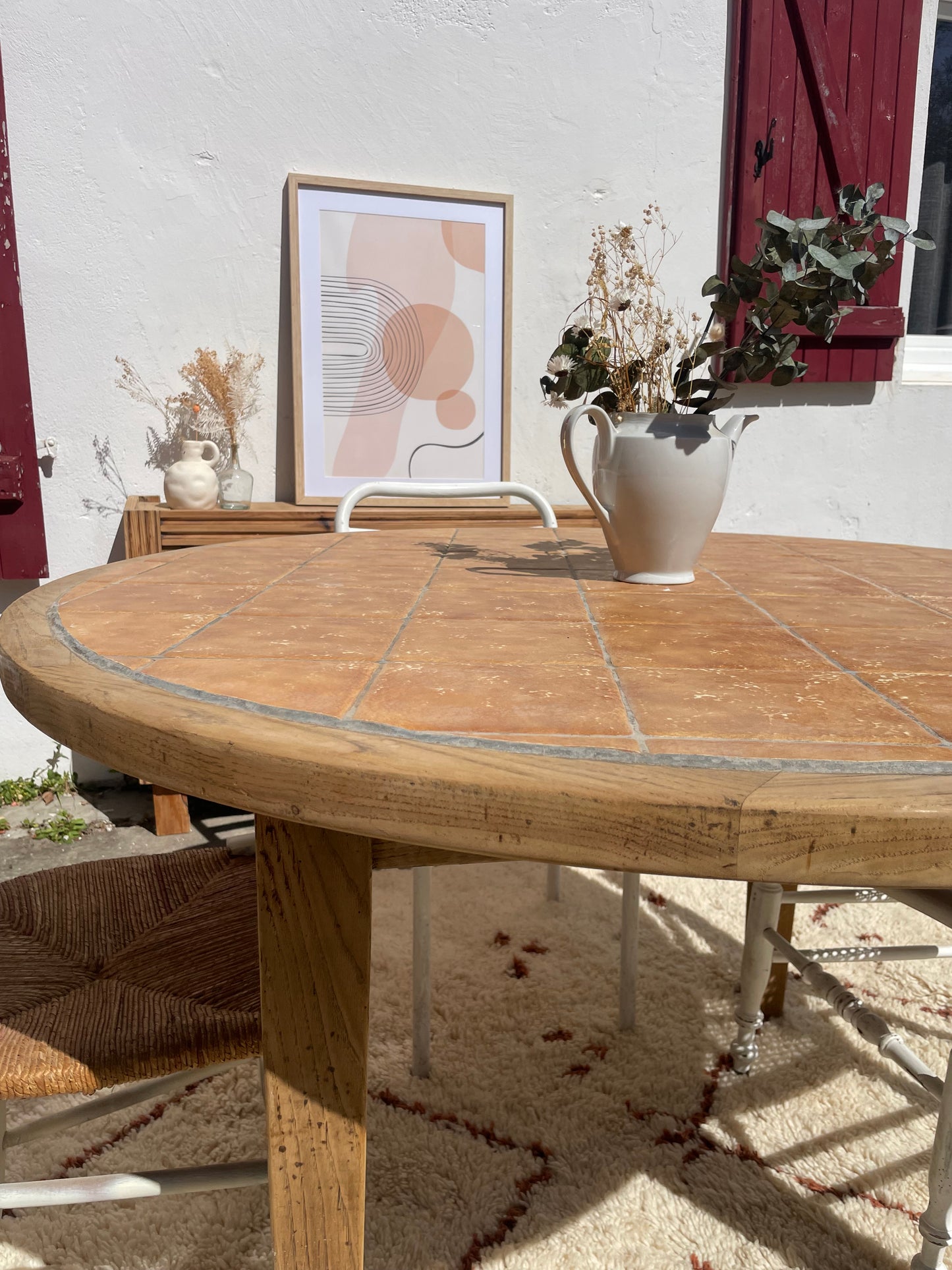 Table ronde campagne vintage