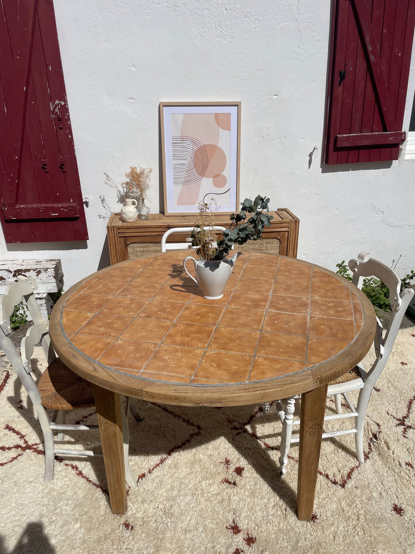 Table ronde campagne vintage