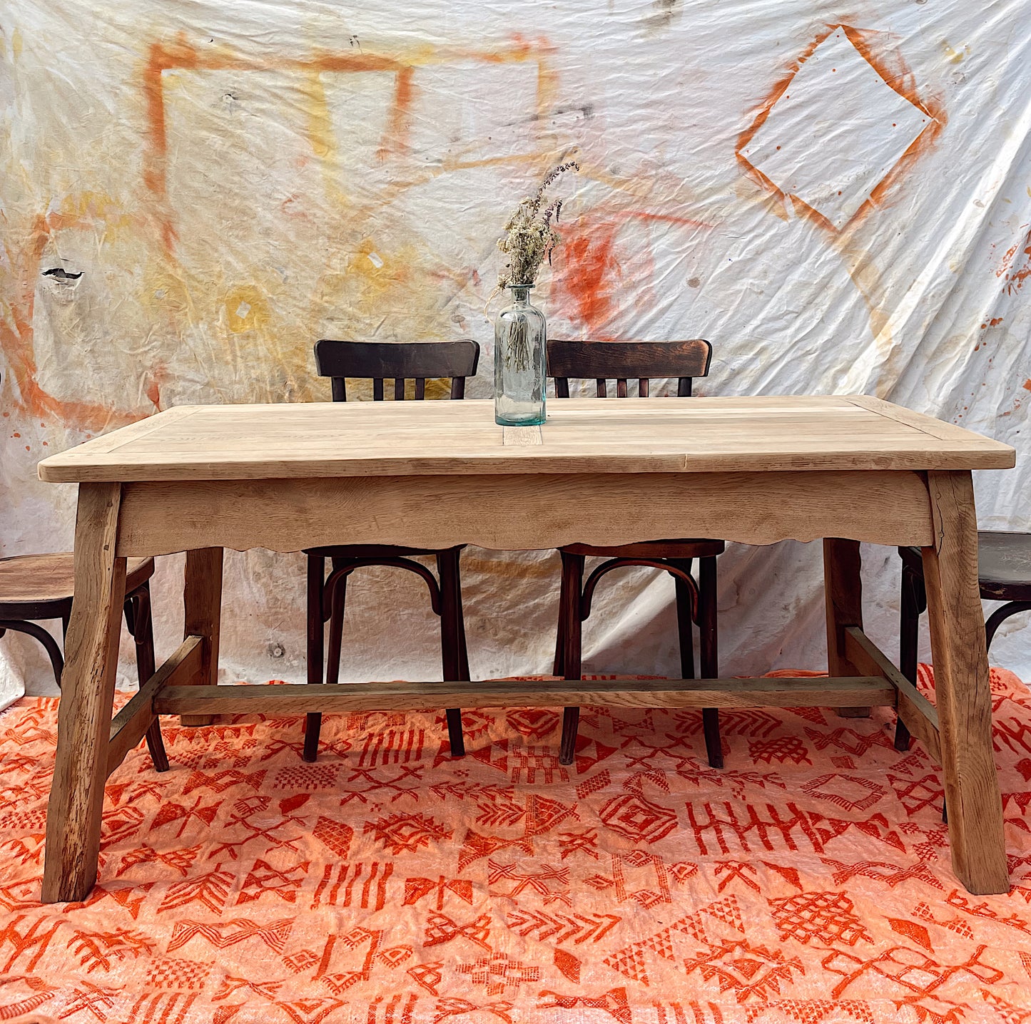 Table de ferme en chêne massif – 160 x 75 cm