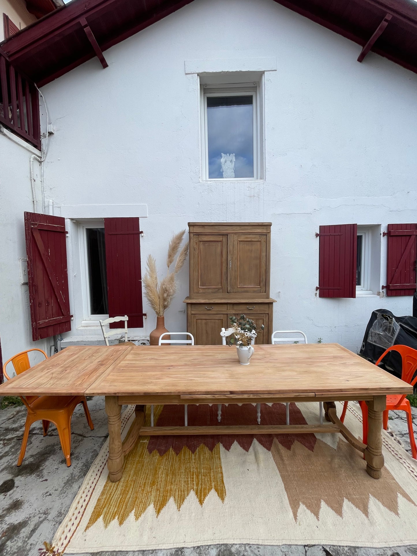 Grande table de ferme ancienne – modulable 350cm – esprit maison de famille