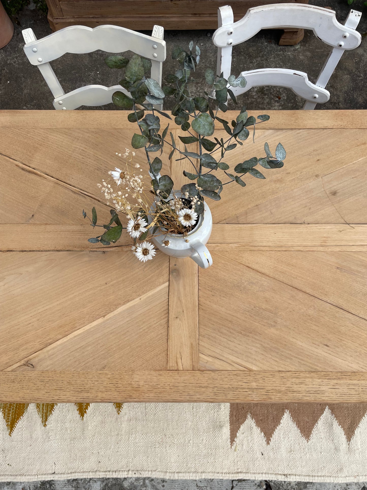 Table de ferme ancienne – bois massif – modulable – pleine de charme
