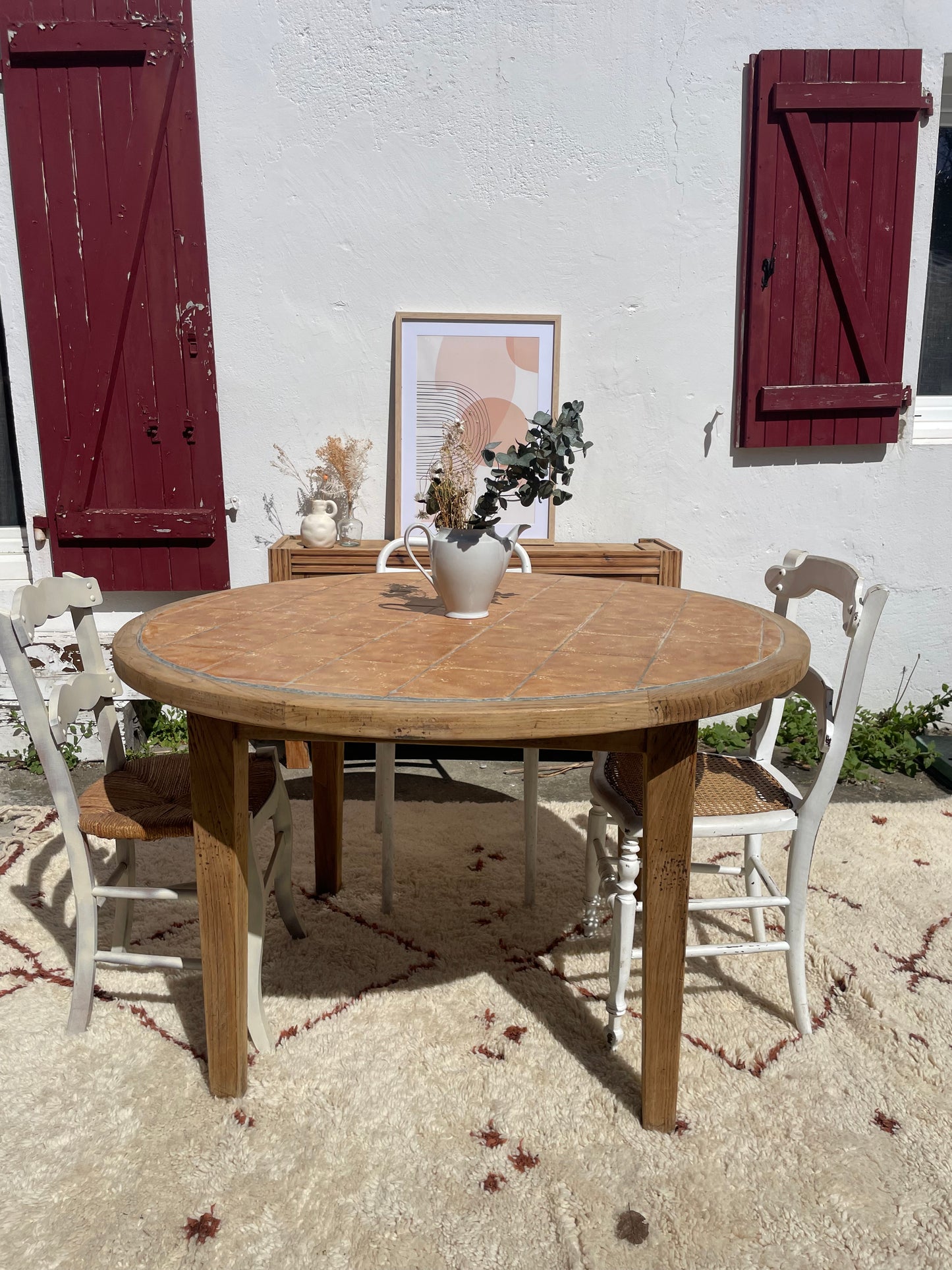 Table ronde campagne vintage