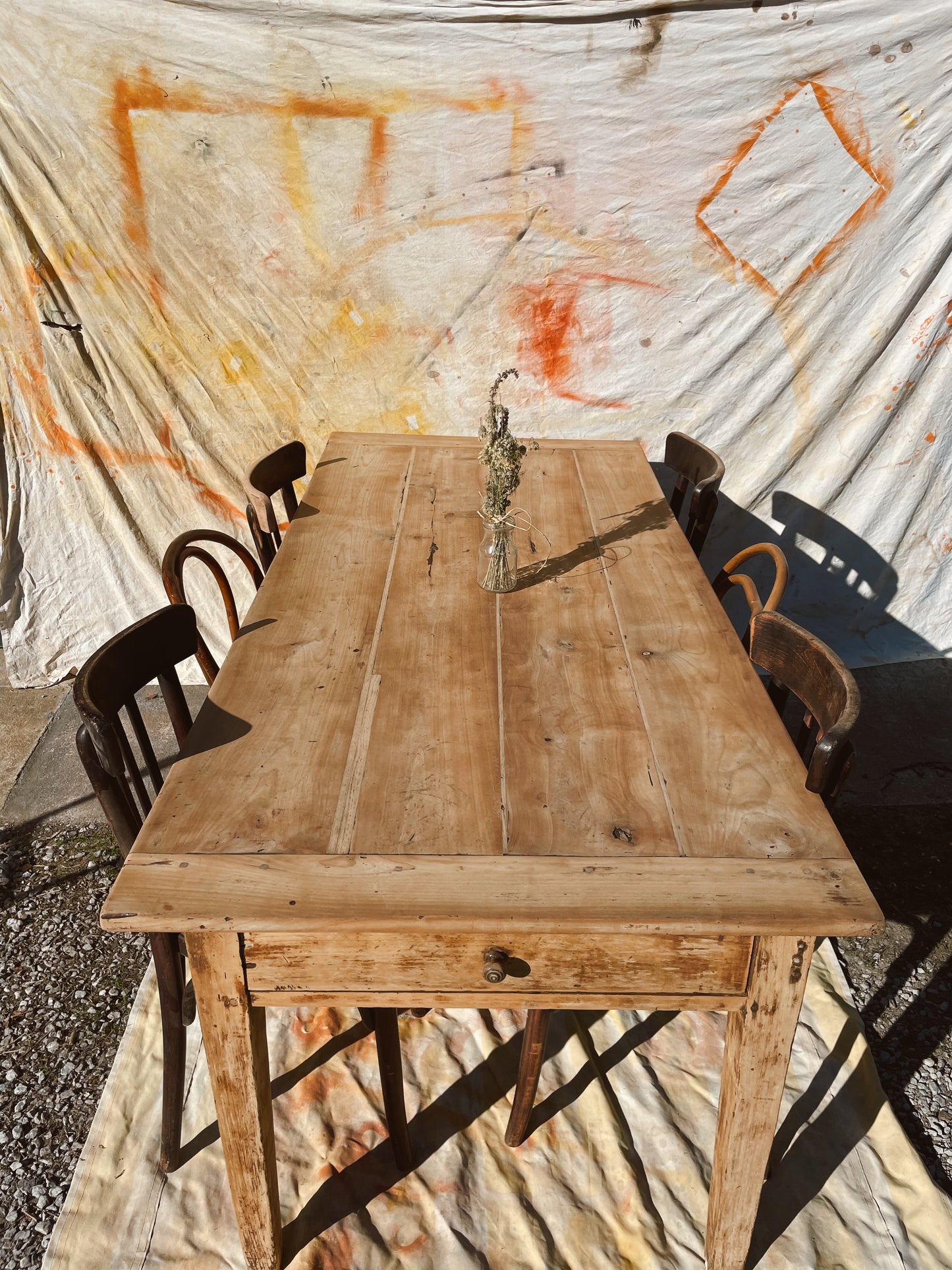 Magnifique table de ferme vintage et rustique 190cm