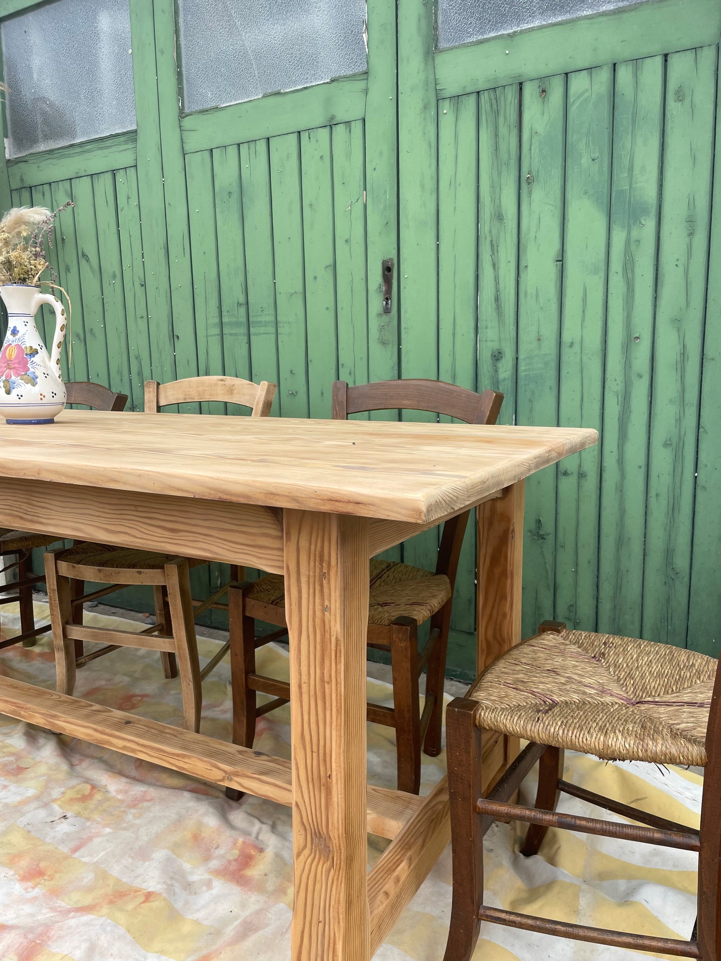 Grande table de ferme en bois massif – 200 cm