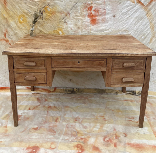 Bureau vintage bois brut décapé