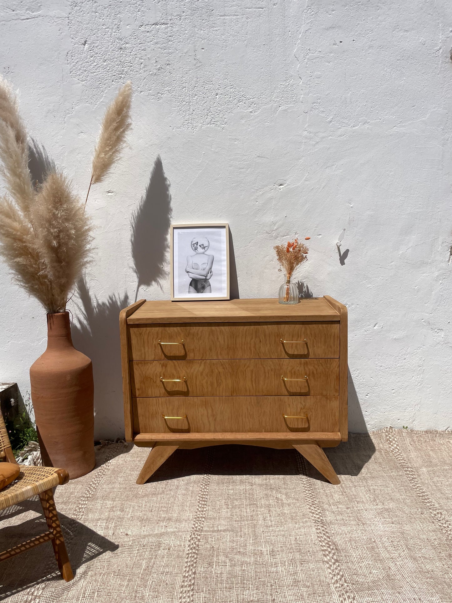 Commode vintage années 50 / 60 pieds compas style scandinave