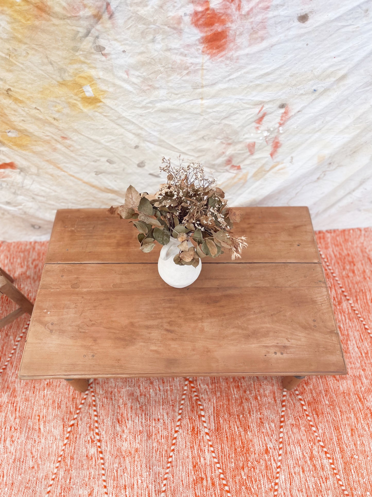 Table basse vintage bois brut