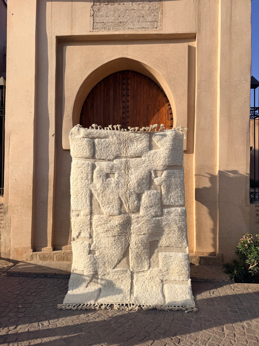 Tapis Beni Ouarain écru Kech– 260 x 160 cm