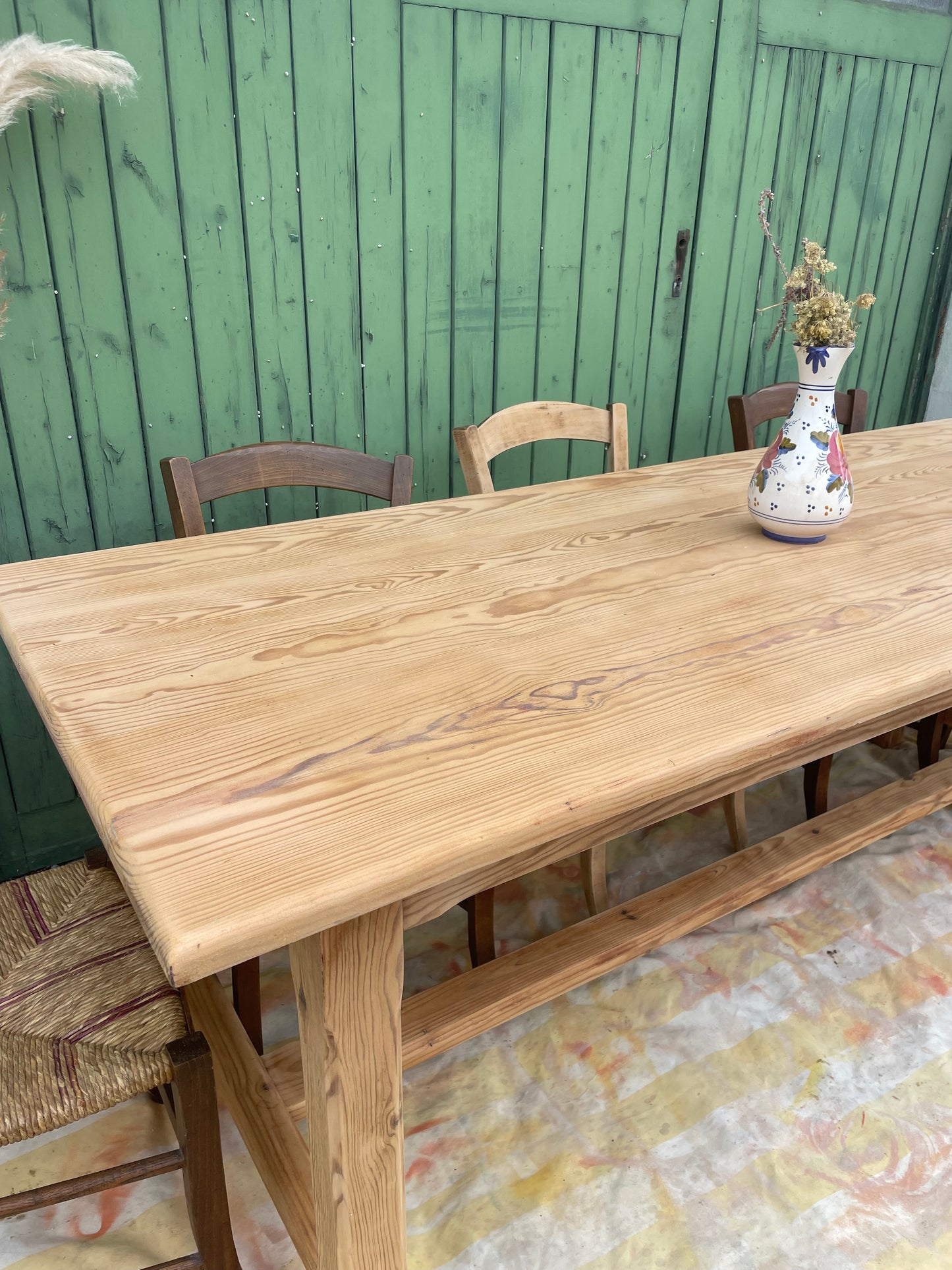 Grande table de ferme en bois massif – 200 cm