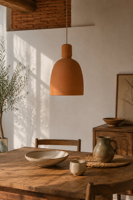 Suspension artisanale « Atlas » en terre cuite — Capsule Kech