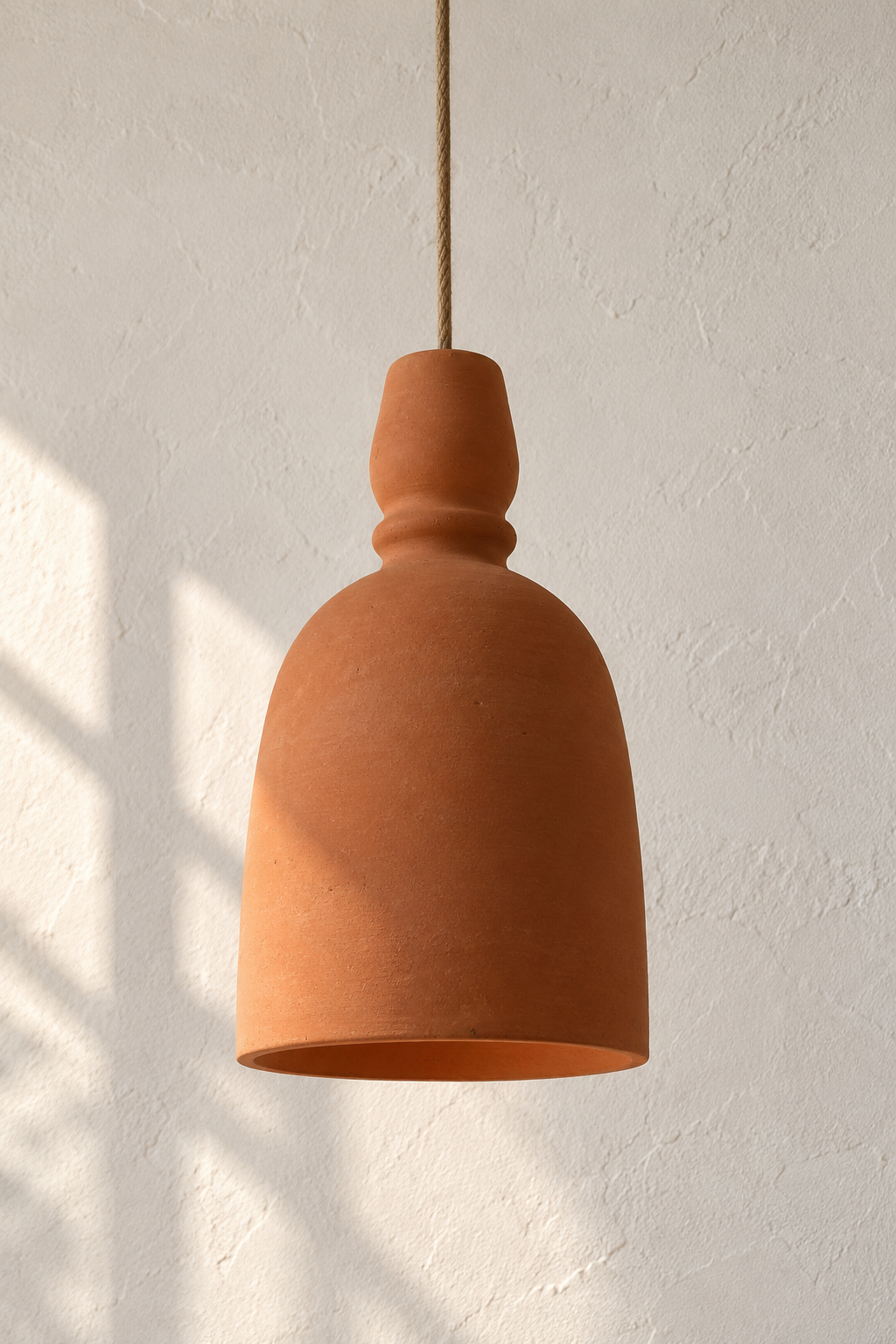 Suspension en terre cuite artisanale Grand Tala – Ø22 × H36 cm