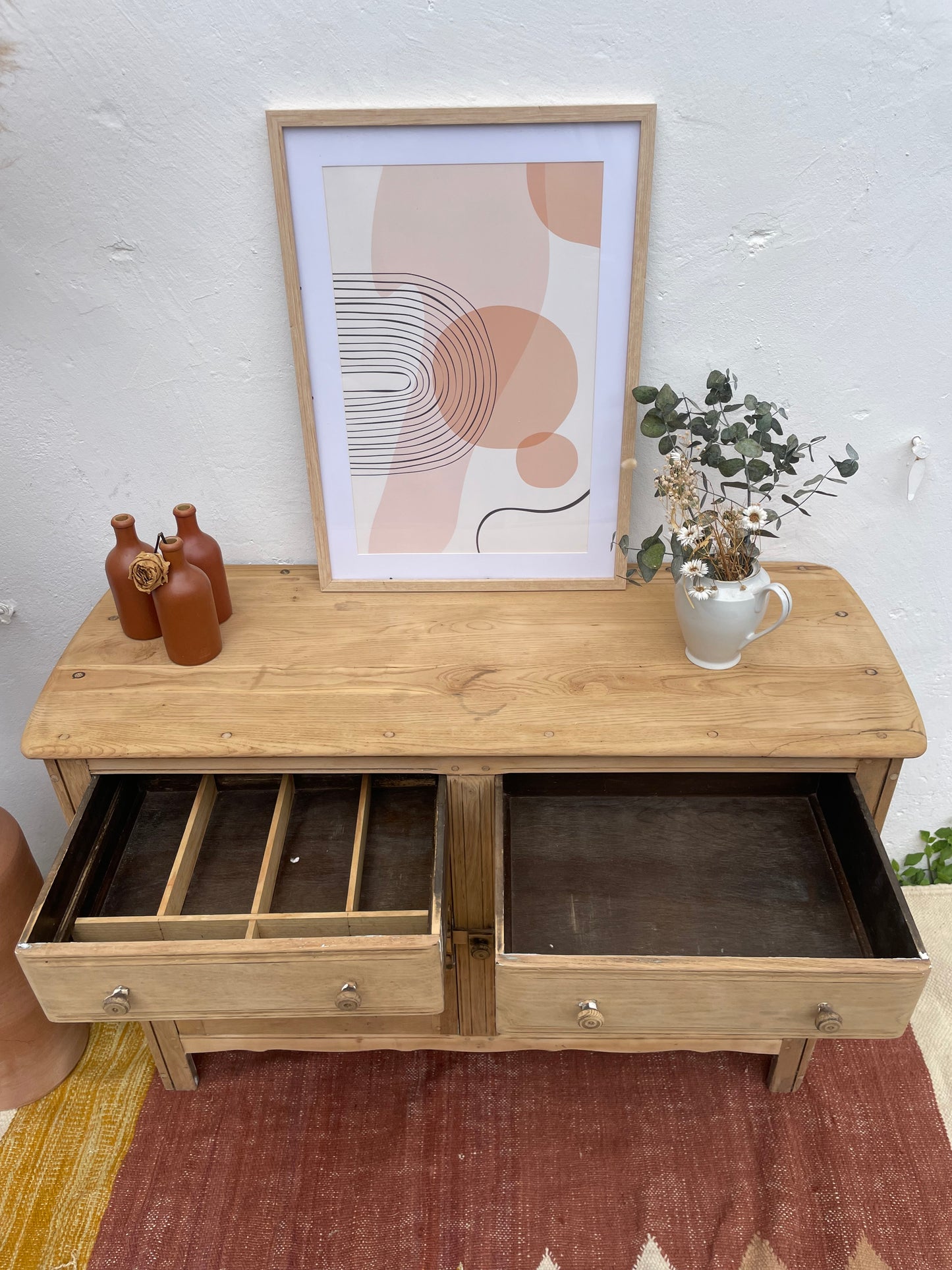 Buffet ancien ERCOL en bois massif – meuble vintage rénové – 130 cm