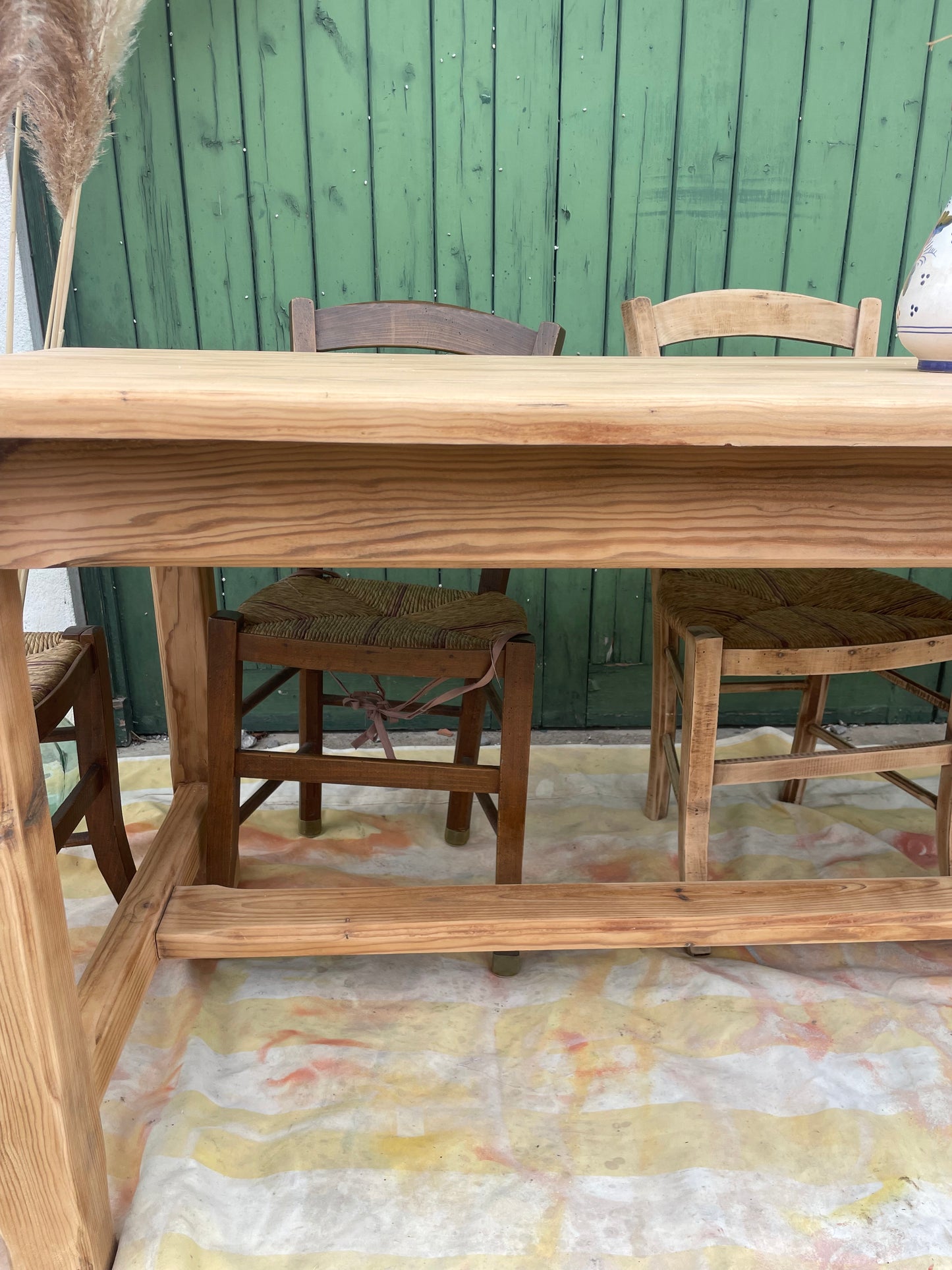 Grande table de ferme en bois massif – 200 cm