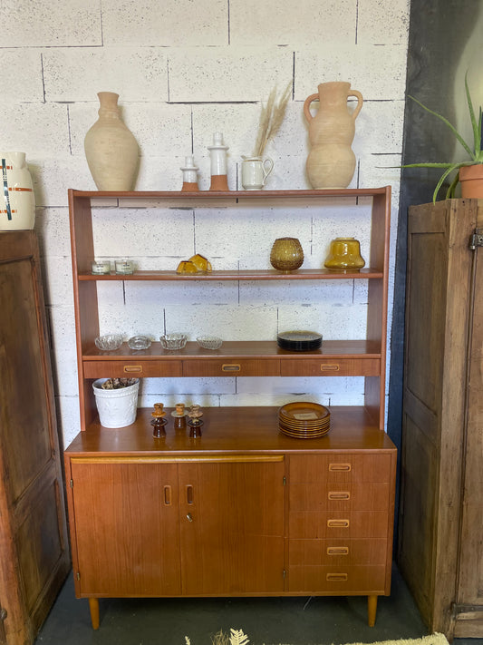 Vaisselier scandinave vintage en teck – Années 1960