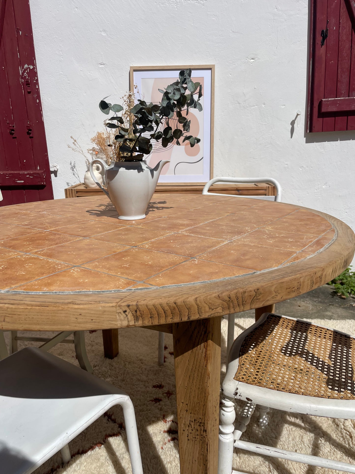 Table ronde campagne vintage