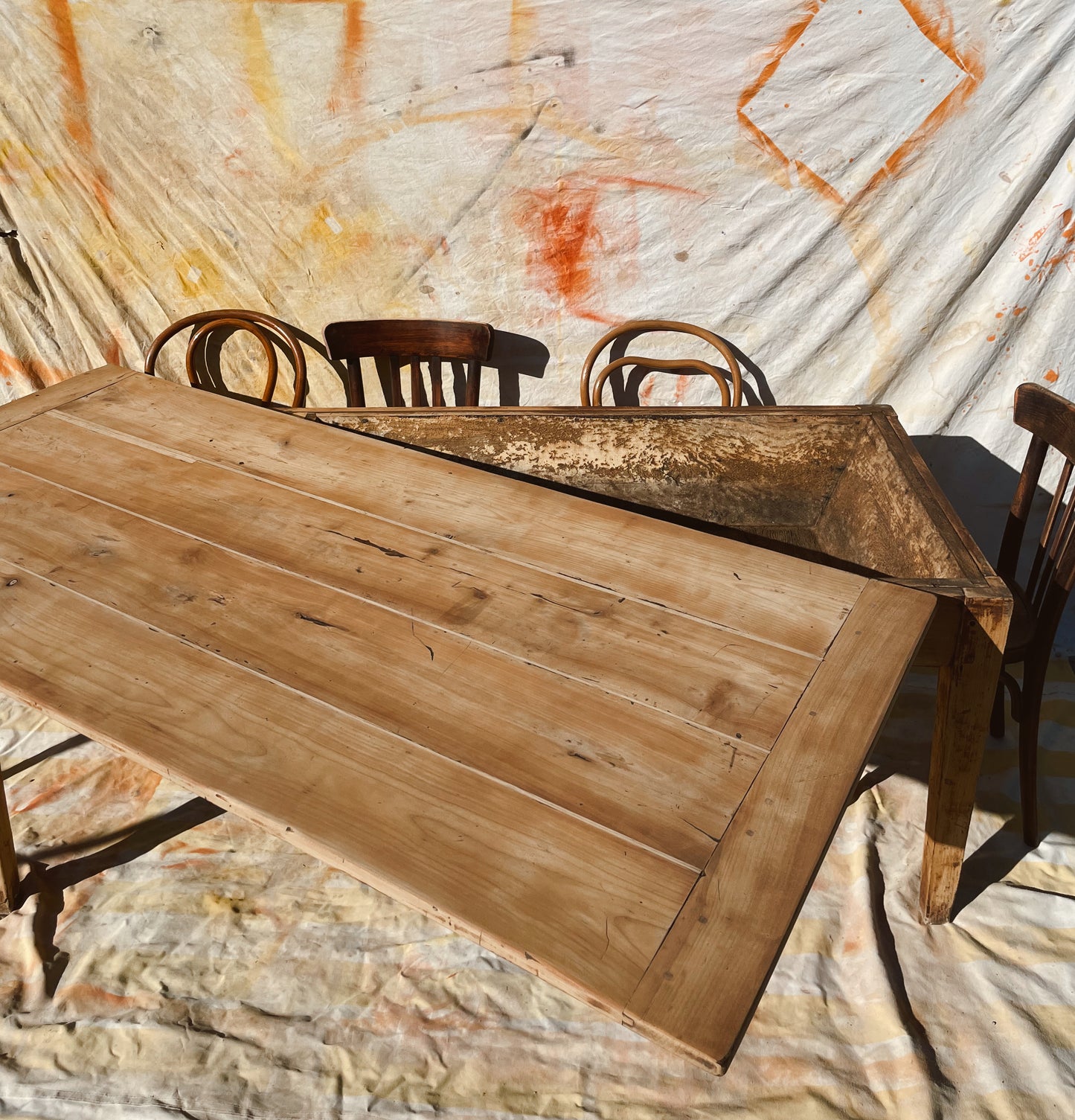 Magnifique table de ferme vintage et rustique 190cm