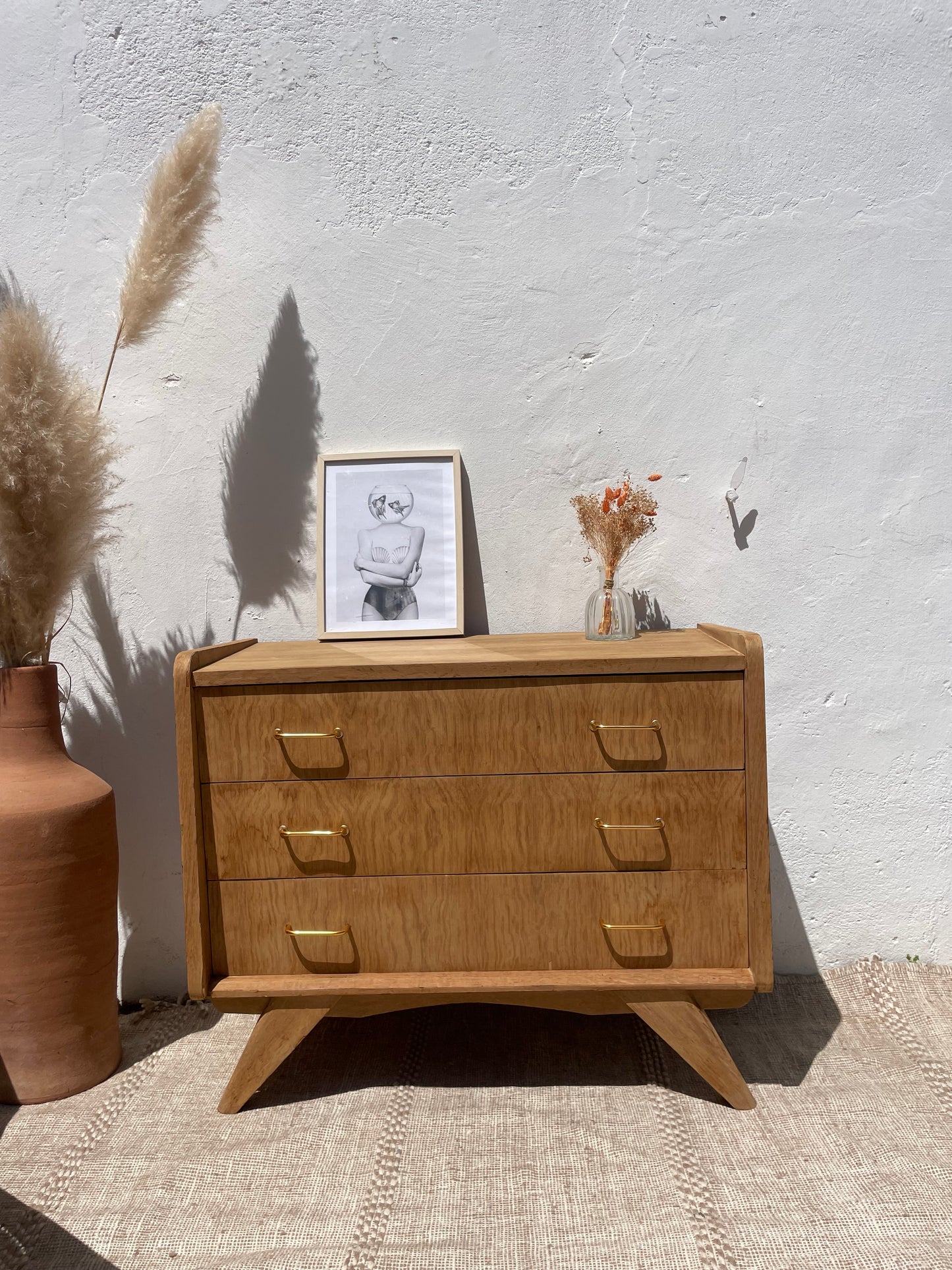 Commode vintage années 50 / 60 pieds compas style scandinave