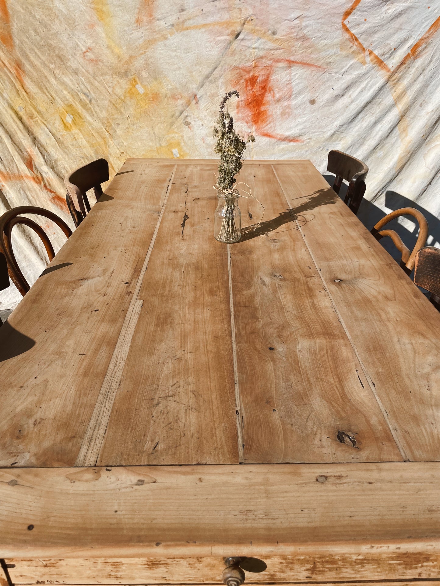 Magnifique table de ferme vintage et rustique 190cm