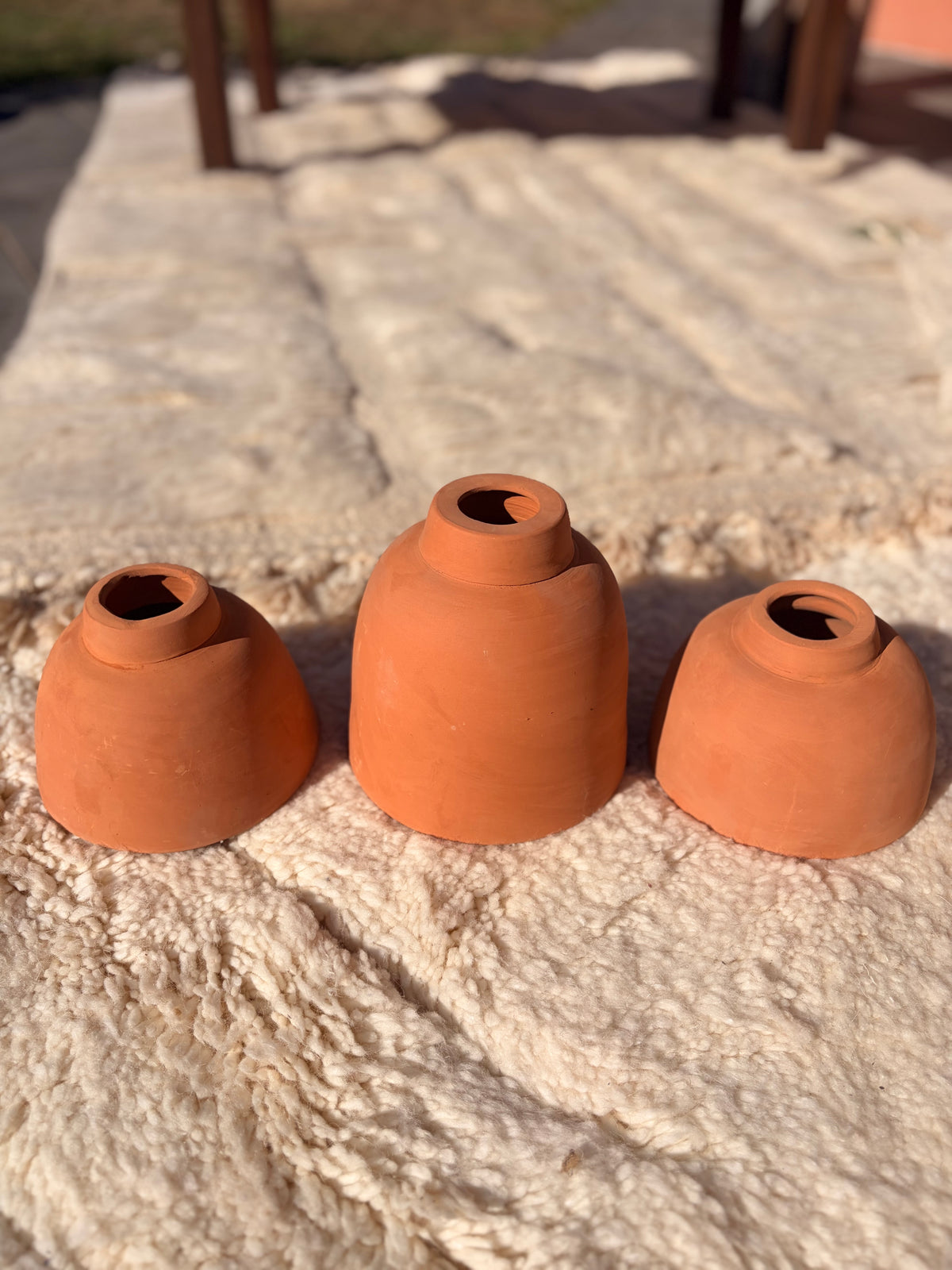 Trio Noma – Ensemble de 3 suspensions en terre cuite artisanales