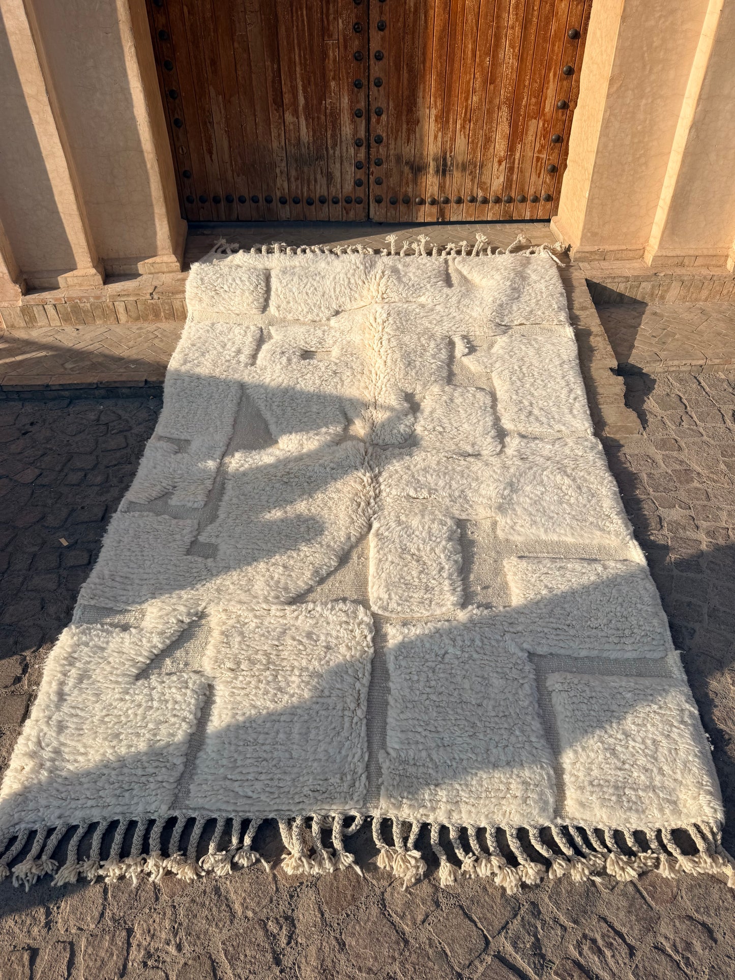 Tapis Beni Ouarain écru Kech– 260 x 160 cm