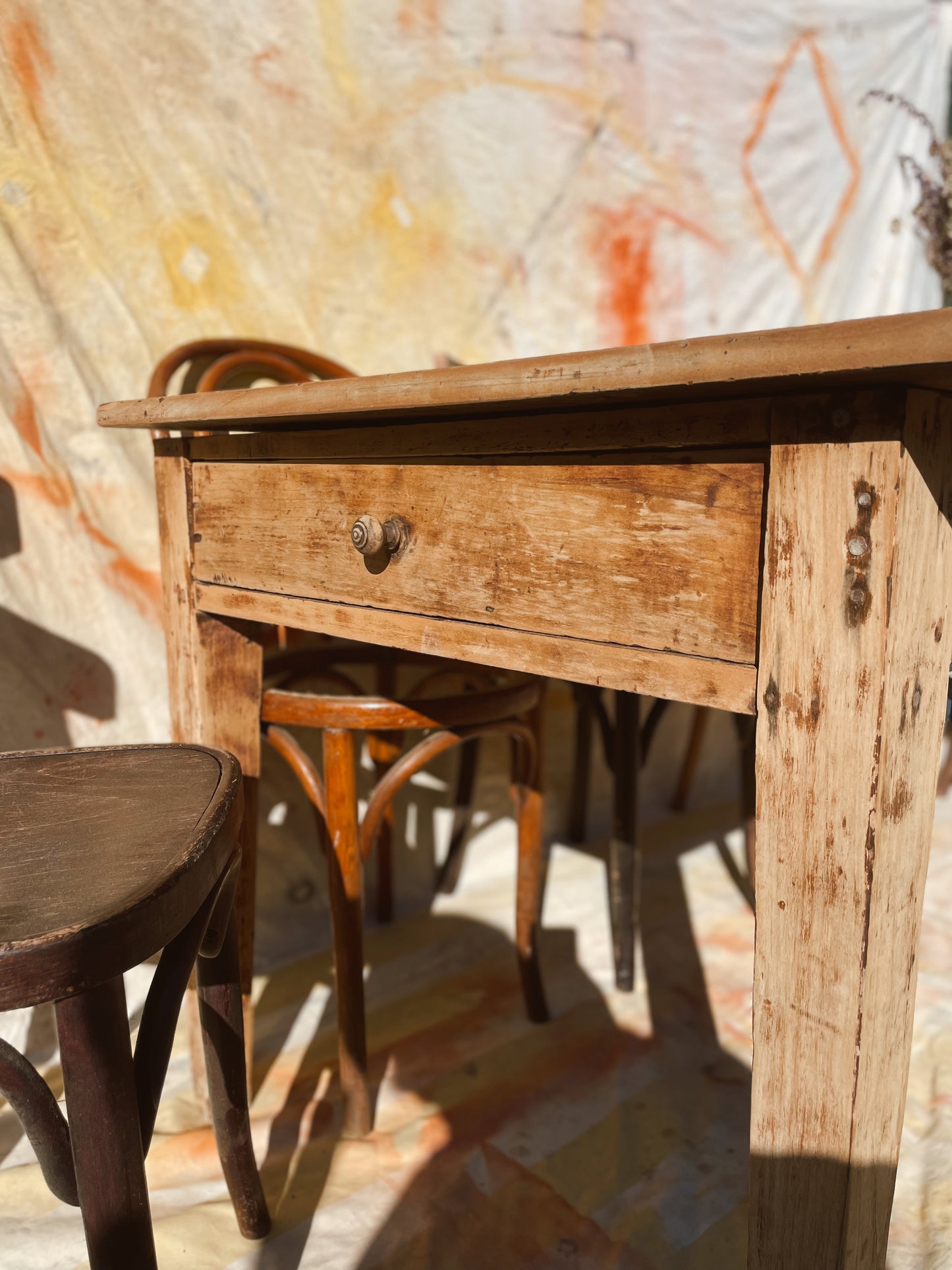 Magnifique table de ferme vintage et rustique 190cm