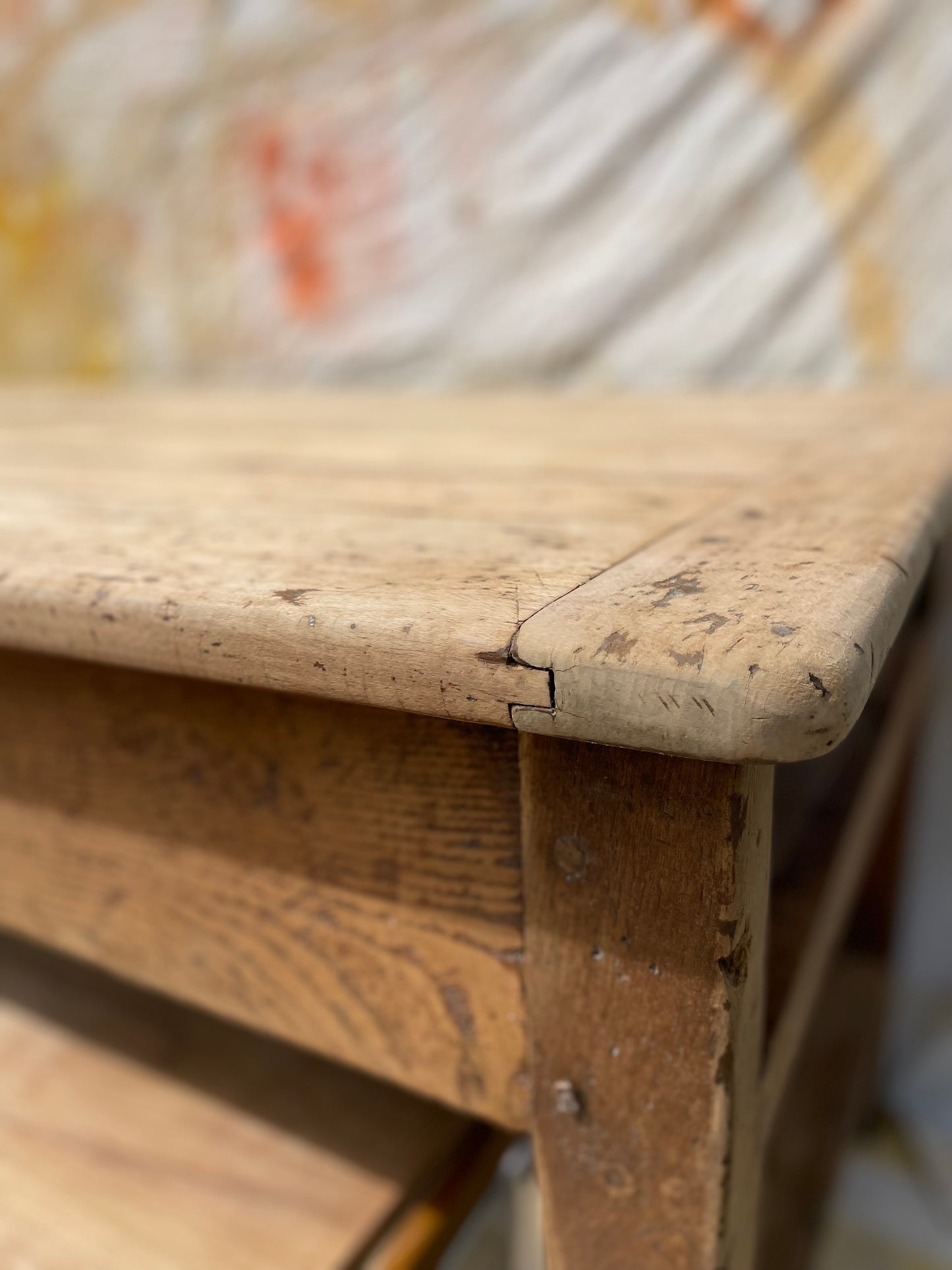 Magnifique table de ferme ancienne en chêne – 2m avec 2 tiroirs