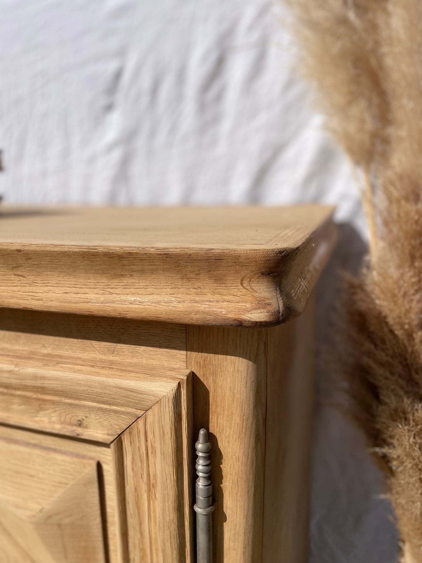 Buffet en bois massif 200 cm - meuble de rangement / comptoir bar - style campagne chic / vintage