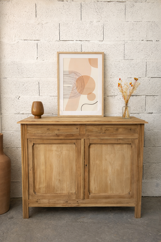 Buffet parisien vintage bois brut
