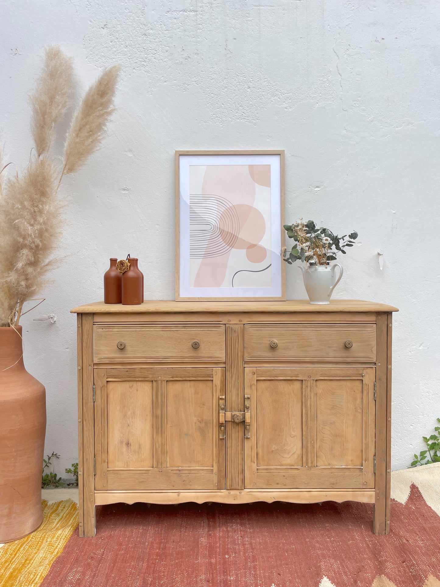 Buffet ancien ERCOL en bois massif – meuble vintage rénové – 130 cm