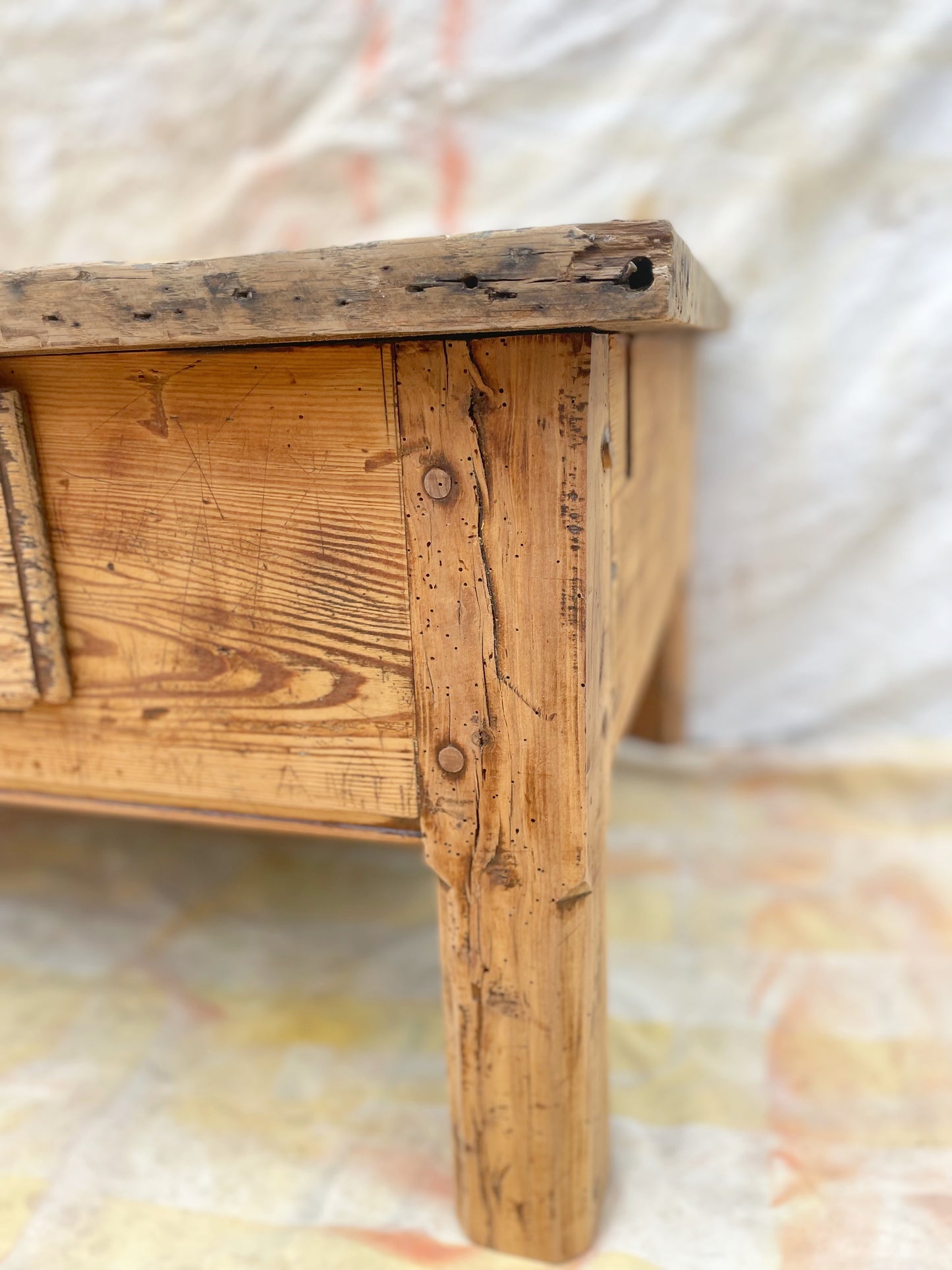 Grande table basse campagne rustique bois brut