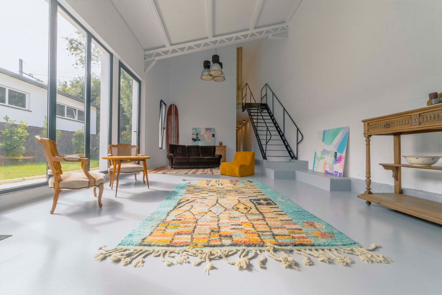 "Turqu-oise", Tapis Berbère Boujad Vintage