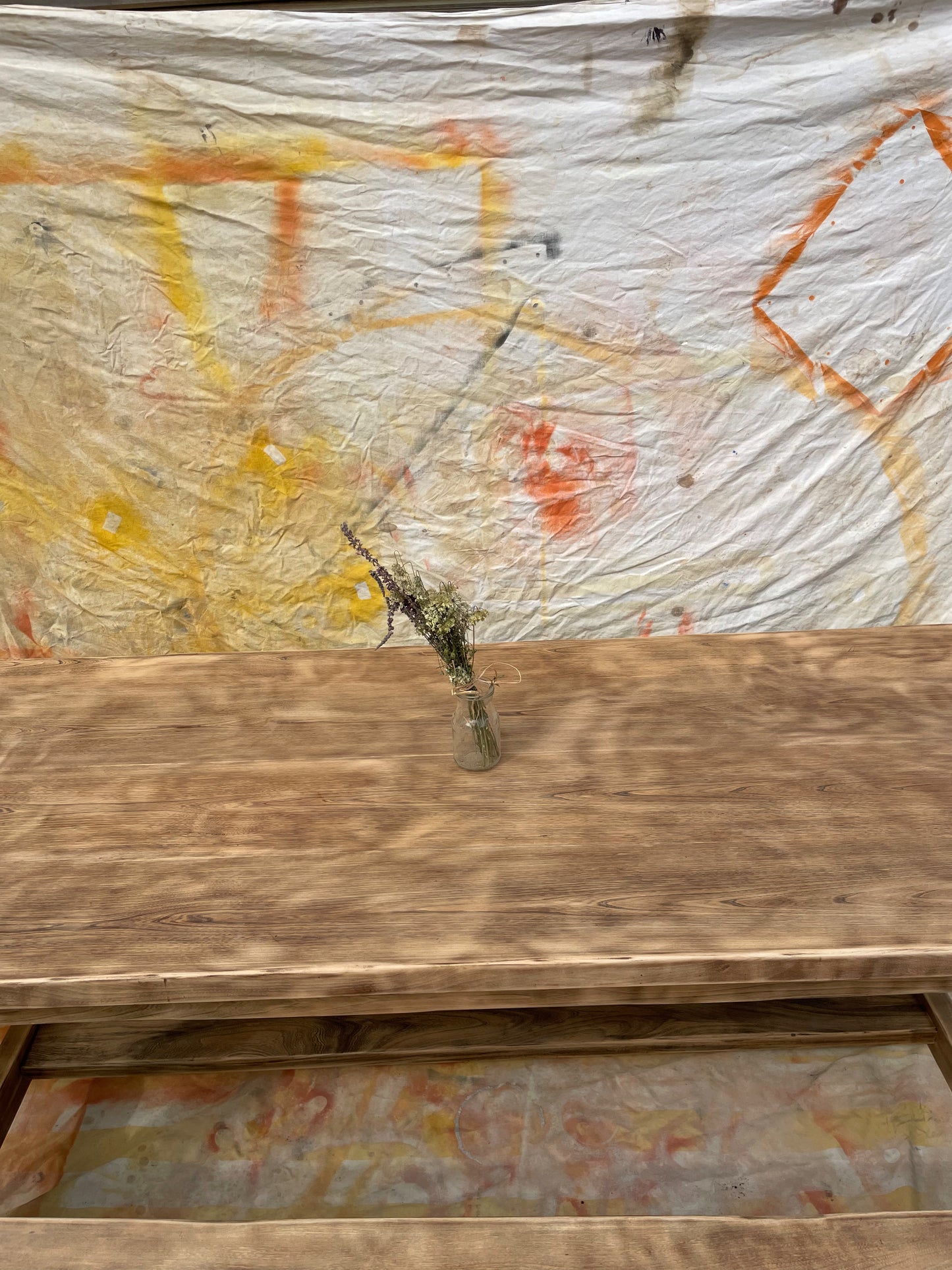 Grande table de ferme brutaliste 200x80cm + rallonges