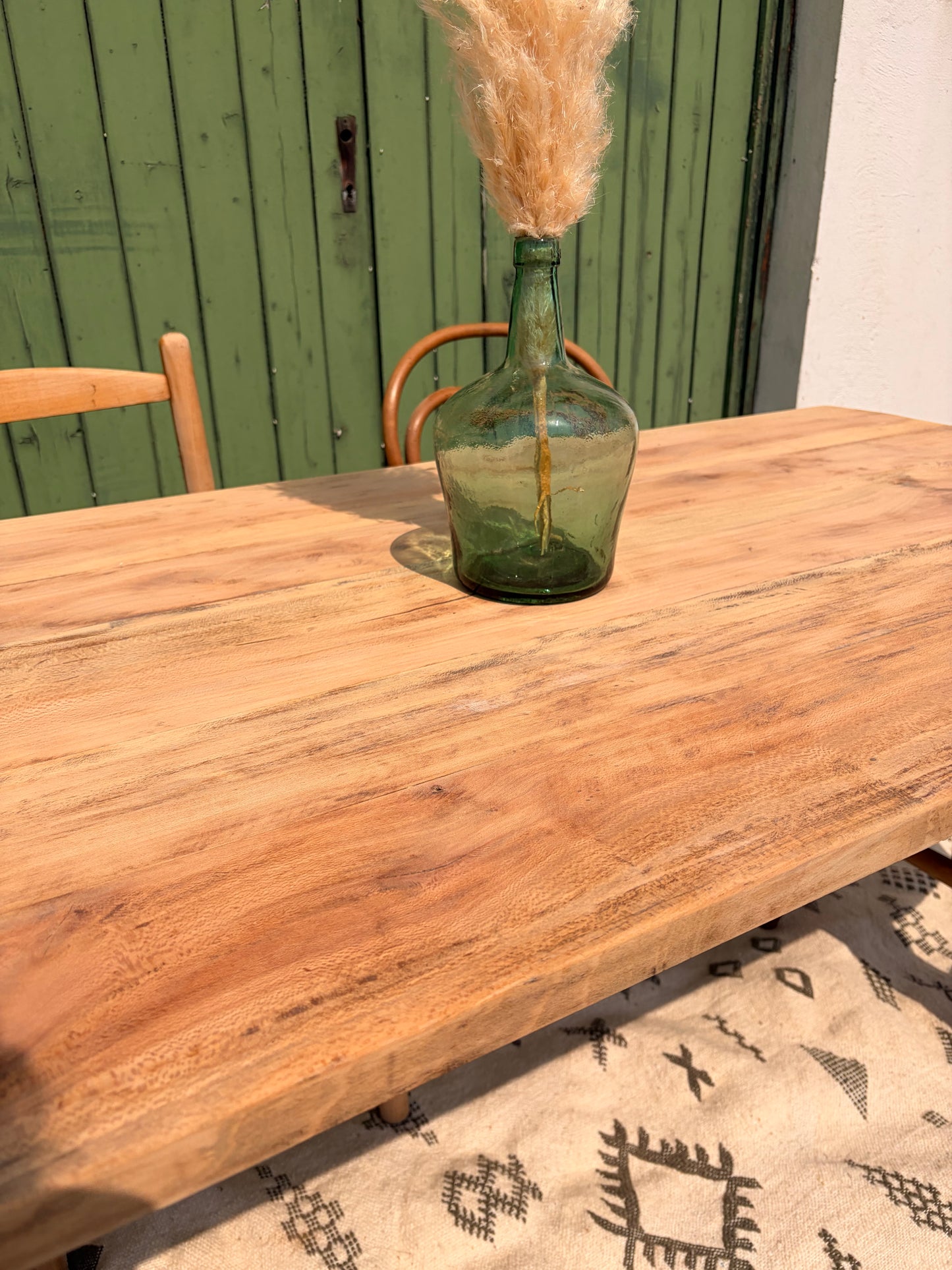 Table de ferme ancienne en bois massif – 160 x 79 cm