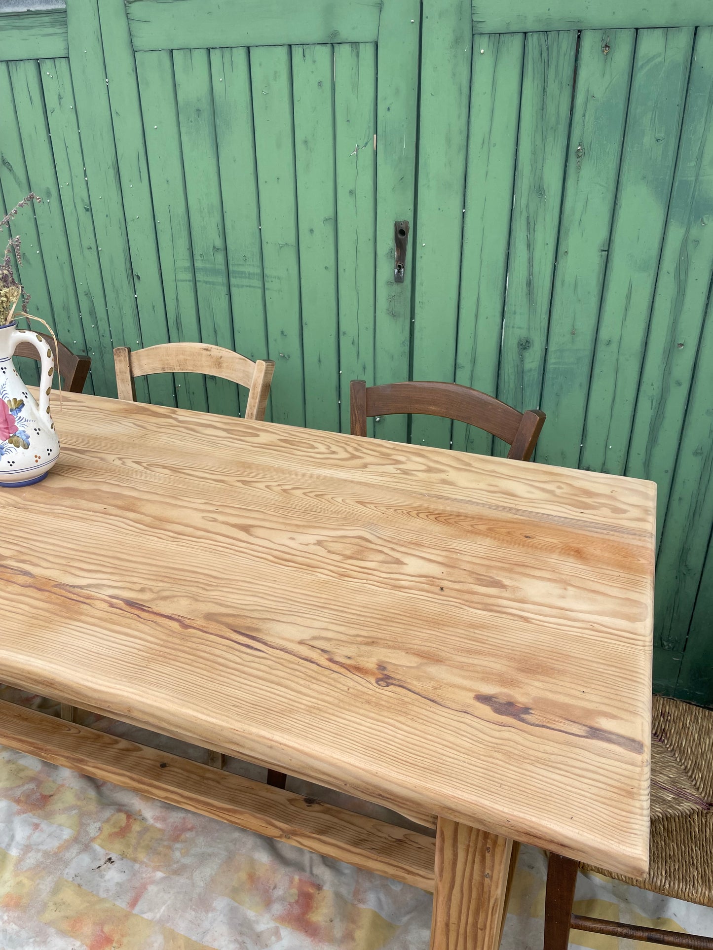 Grande table de ferme en bois massif – 200 cm