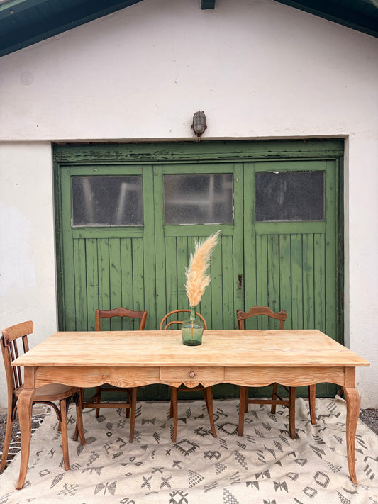 Grande table de ferme vintage pin massif 200x80cm