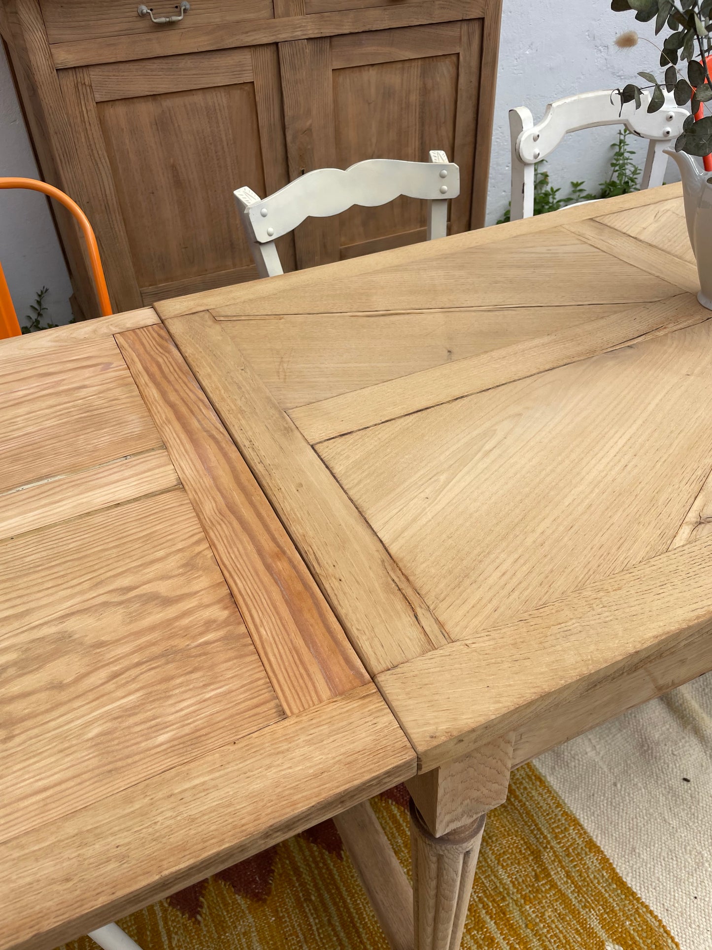 Table de ferme ancienne – bois massif – modulable – pleine de charme