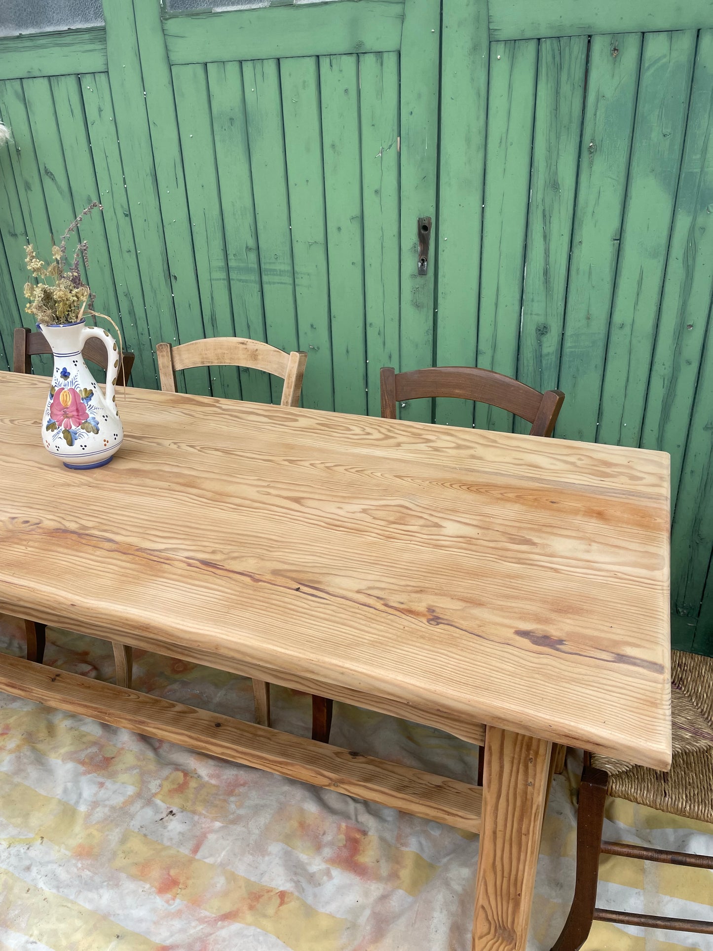 Grande table de ferme en bois massif – 200 cm
