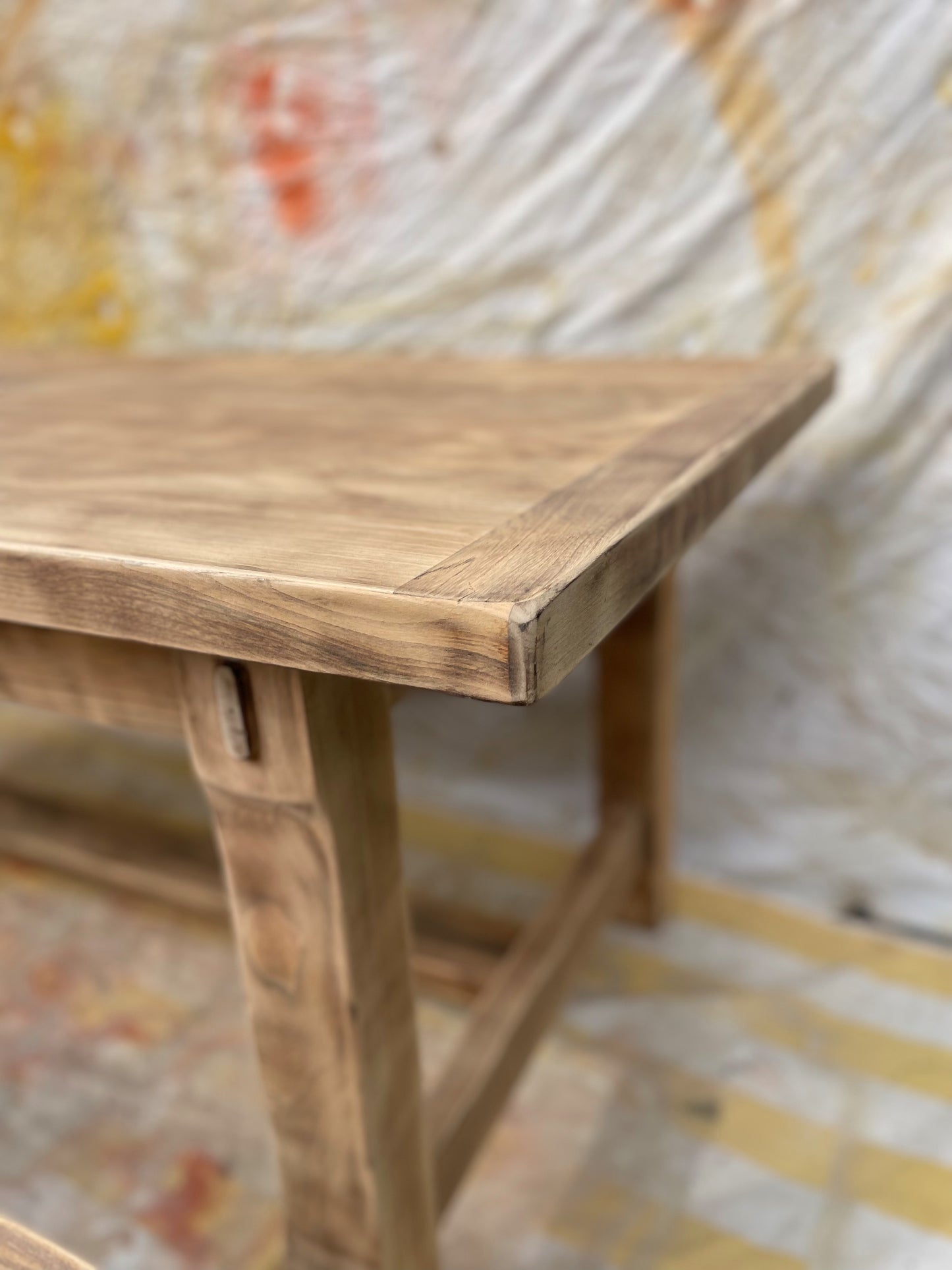 Grande table de ferme brutaliste 200x80cm + rallonges