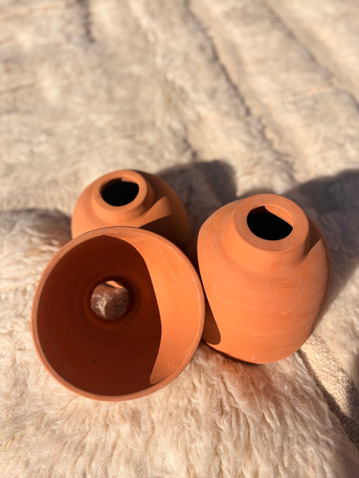 Trio Noma – Ensemble de 3 suspensions en terre cuite artisanales