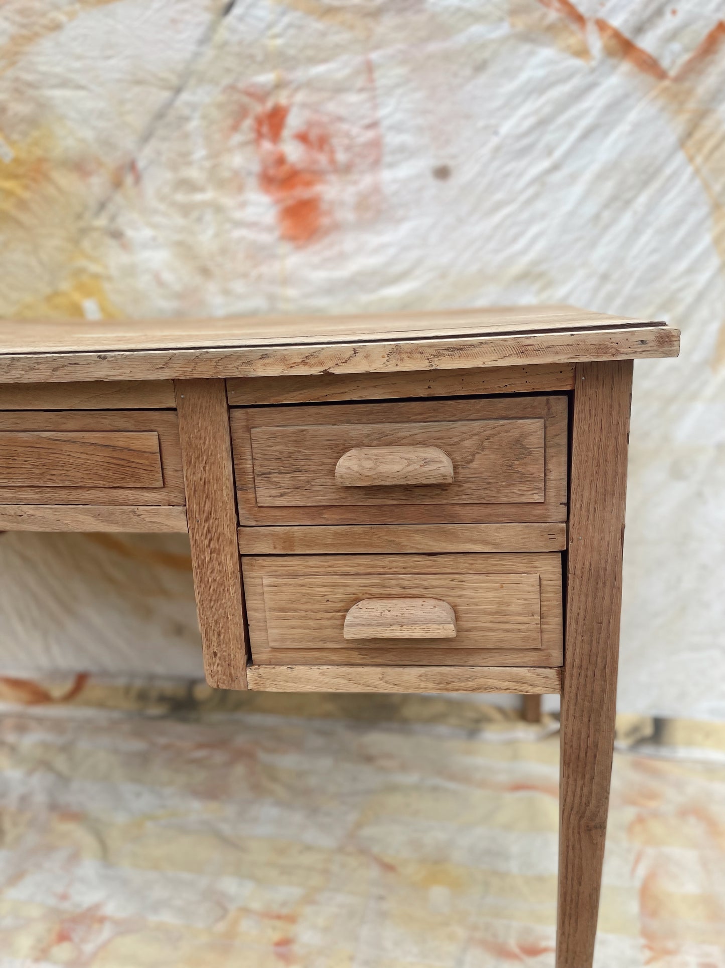 Bureau vintage bois brut décapé
