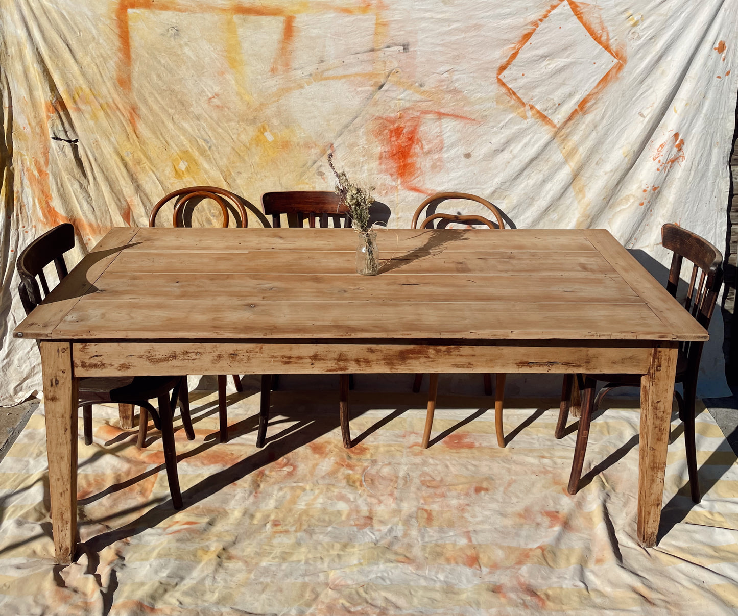 Magnifique table de ferme vintage et rustique 190cm