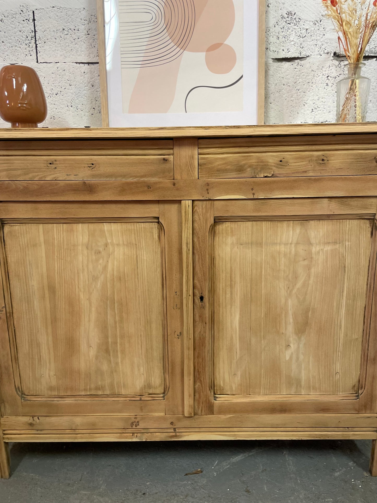 Buffet parisien vintage bois brut