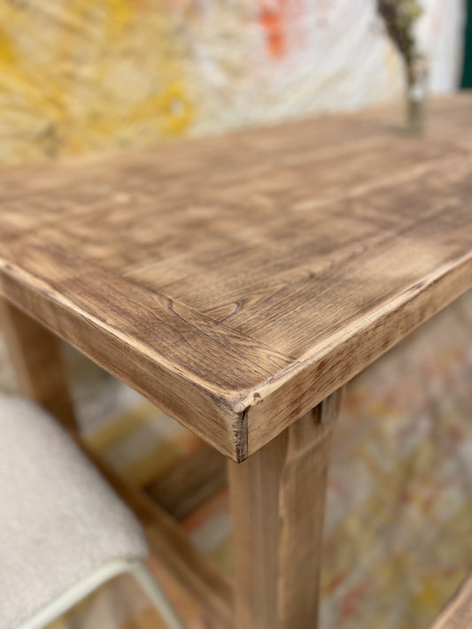 Grande table de ferme brutaliste 200x80cm + rallonges