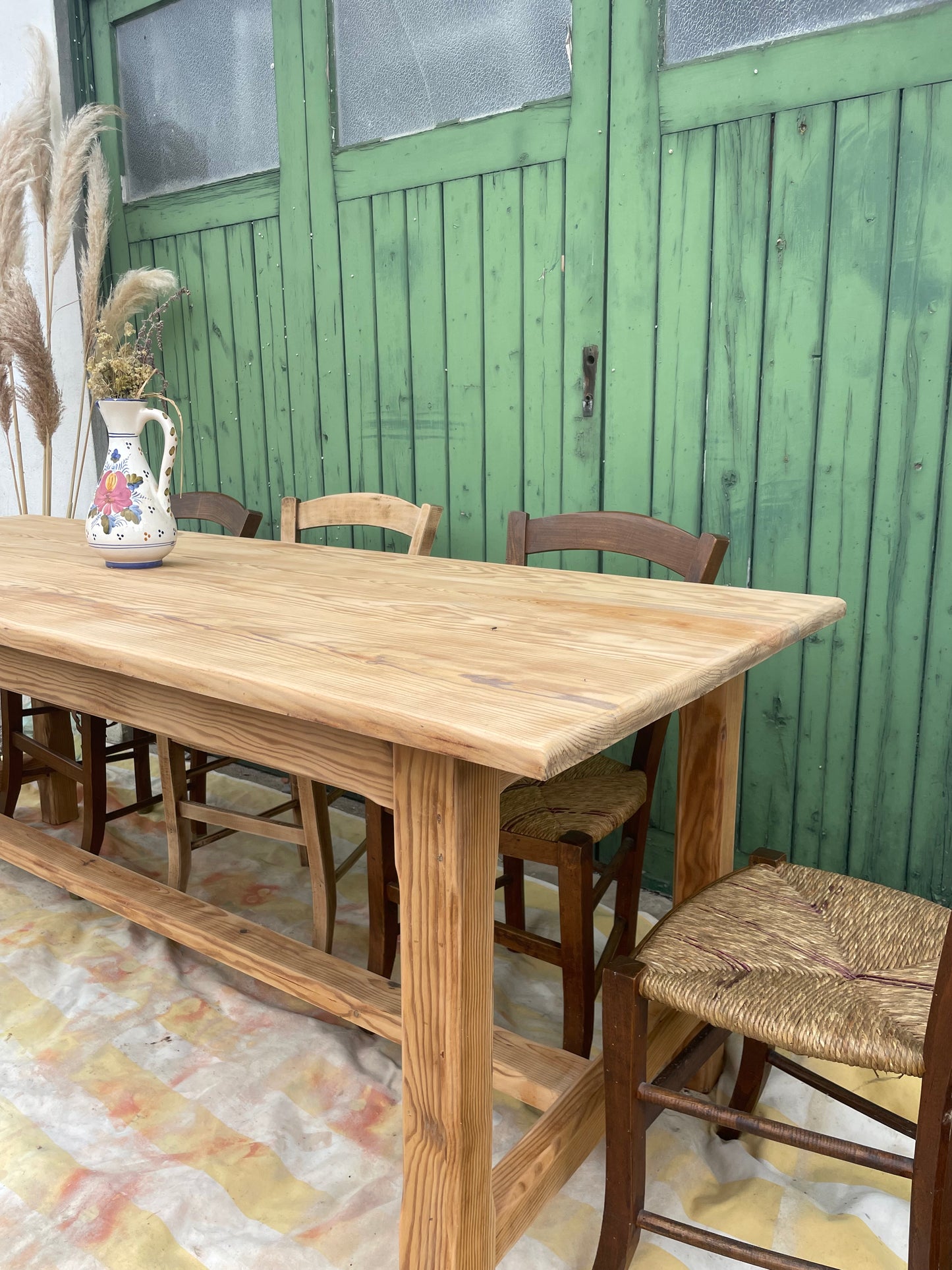 Grande table de ferme en bois massif – 200 cm