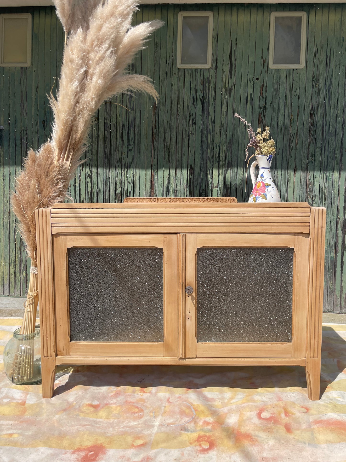 Buffet bas vitré ancien – Élégance Art Déco et charme intemporel