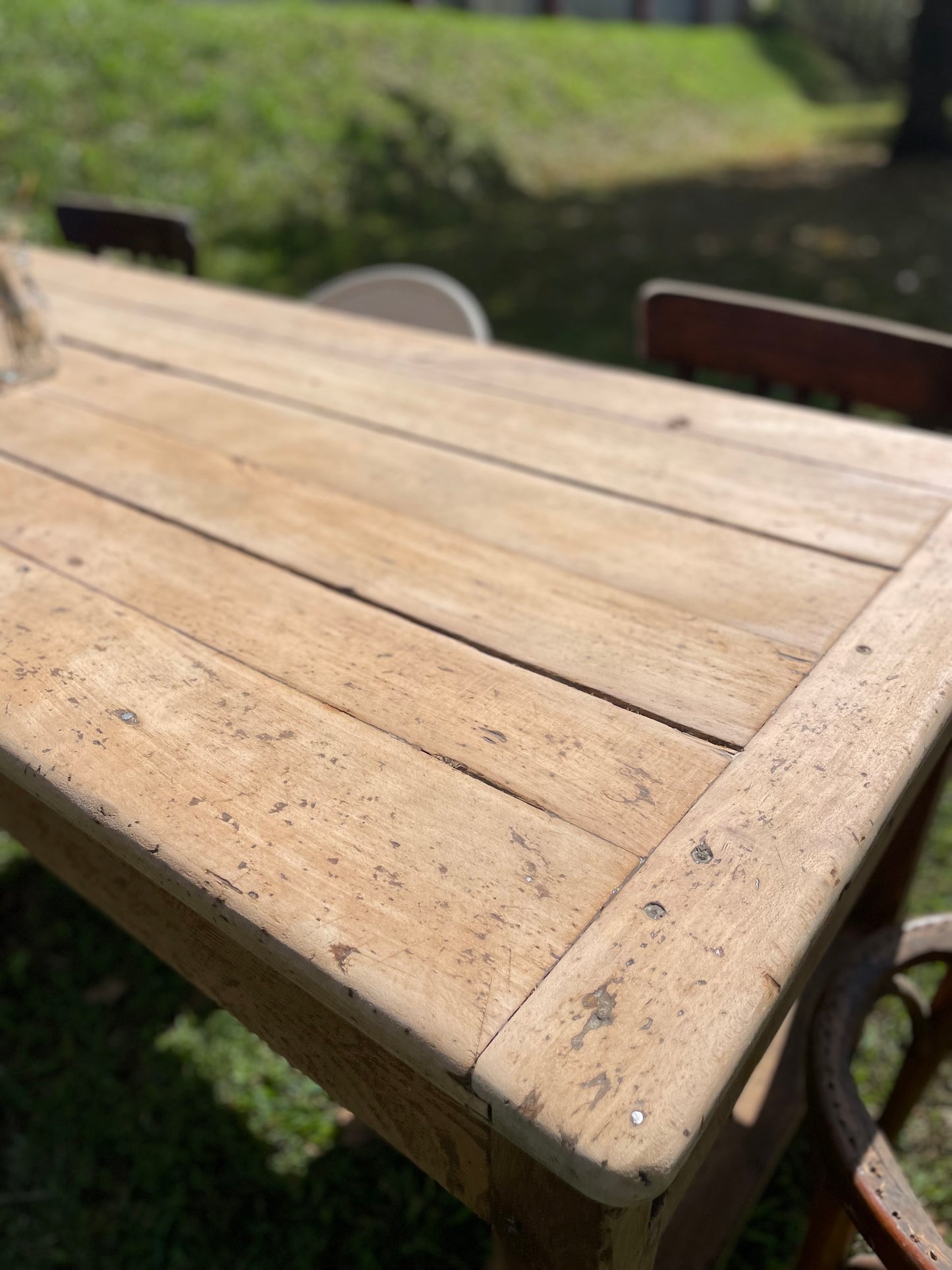 Magnifique table de ferme ancienne en chêne – 2m avec 2 tiroirs