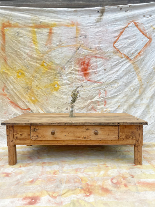 Grande table basse campagne rustique bois brut