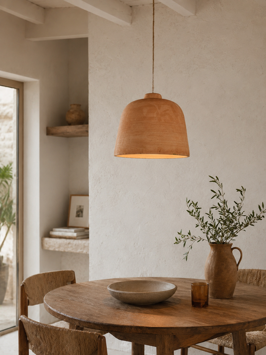 Grande Suspension en terre cuite artisanale – Modèle Dune