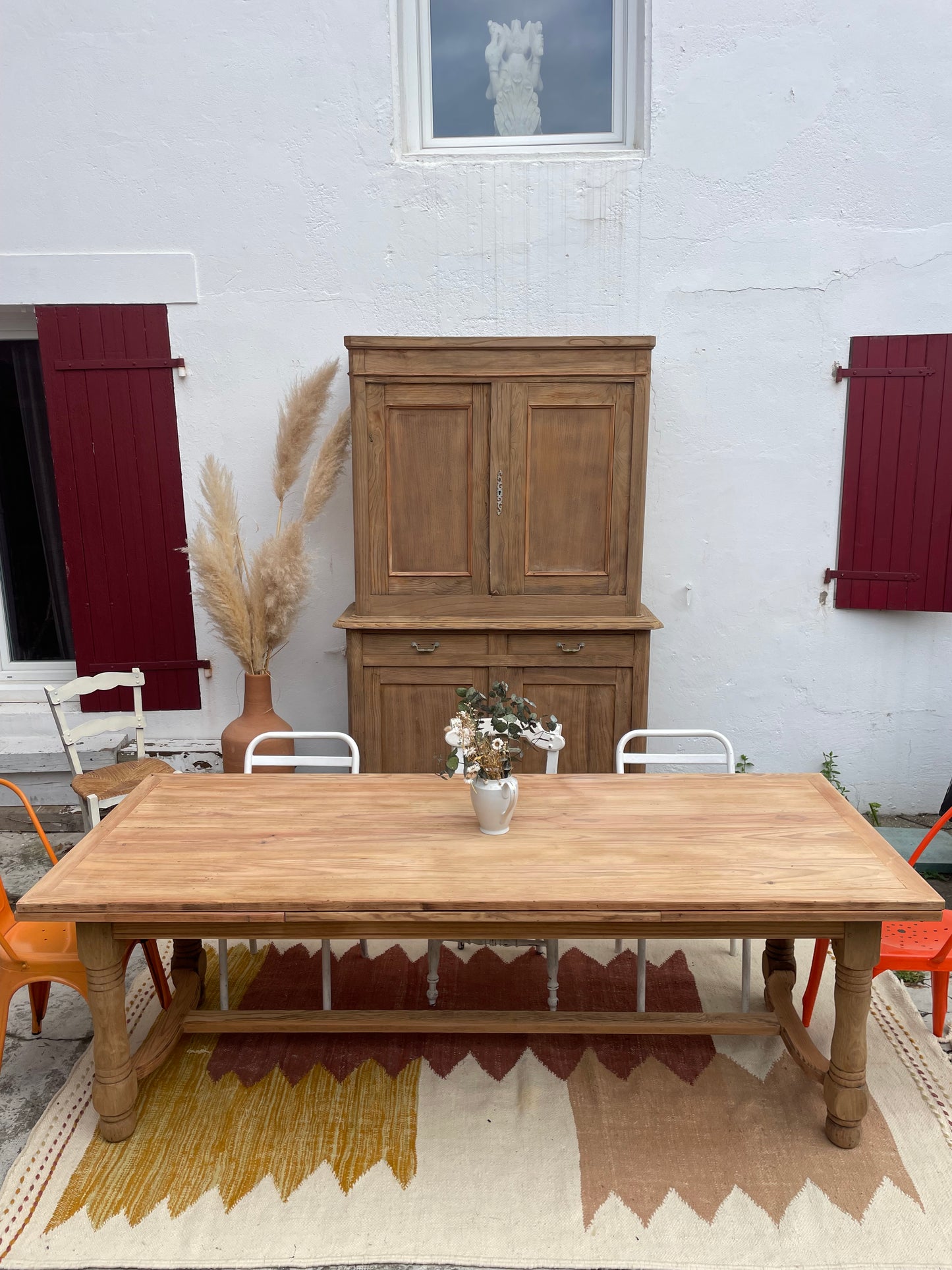 Grande table de ferme ancienne – modulable 350cm – esprit maison de famille-fermée 