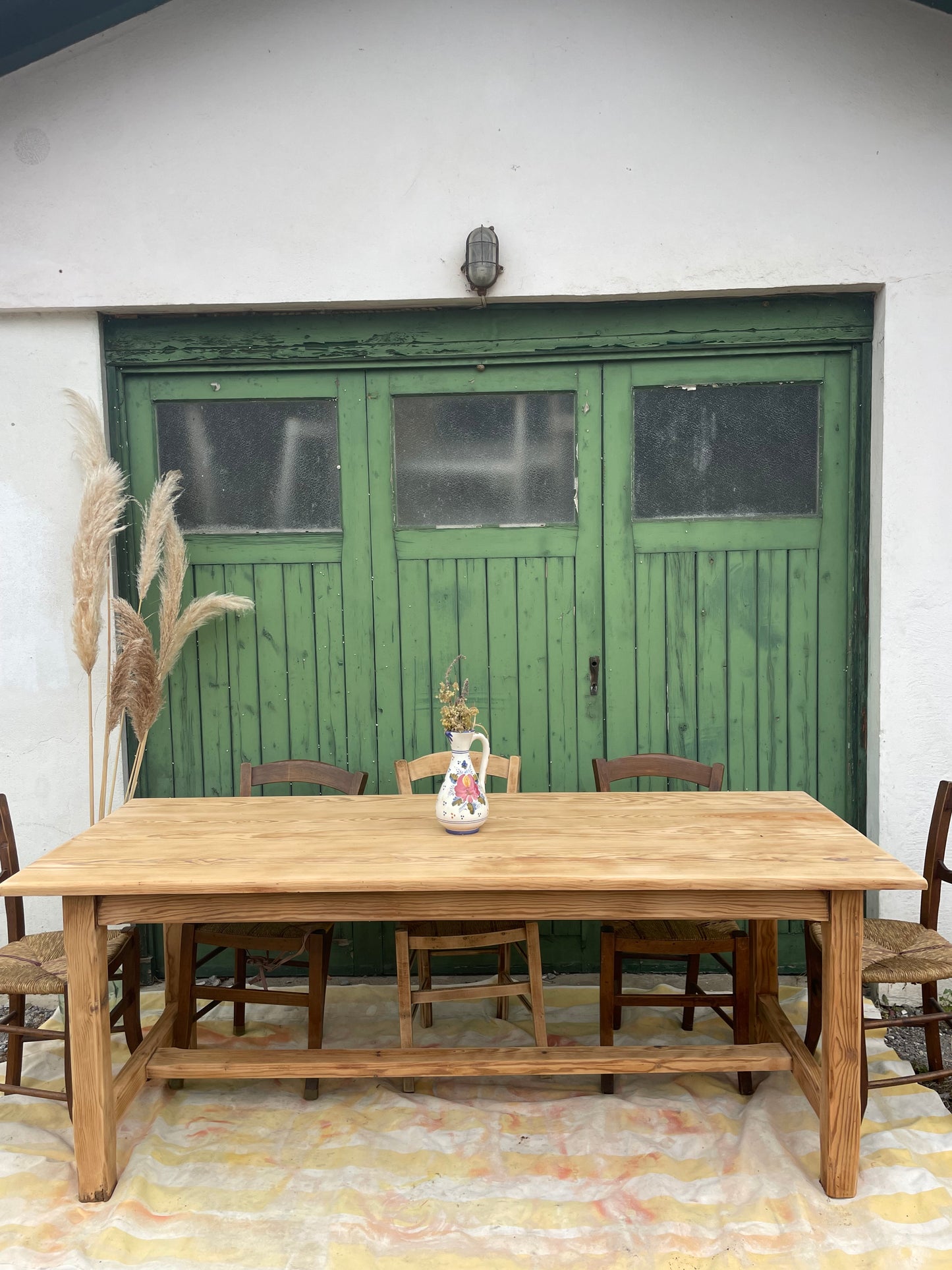 Grande table de ferme en bois massif – 200 cm